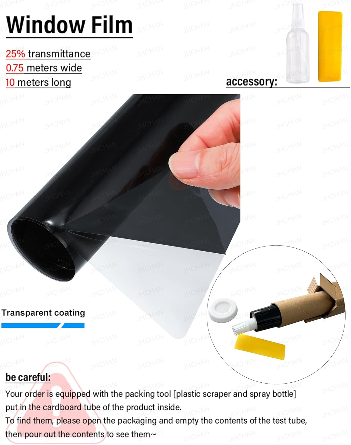 Detalle 2 de 25% VLT Car Window Tint Solar Film 10 Metre Roll – Professional Self-Adhesive Glass Film with Installation Toolkit