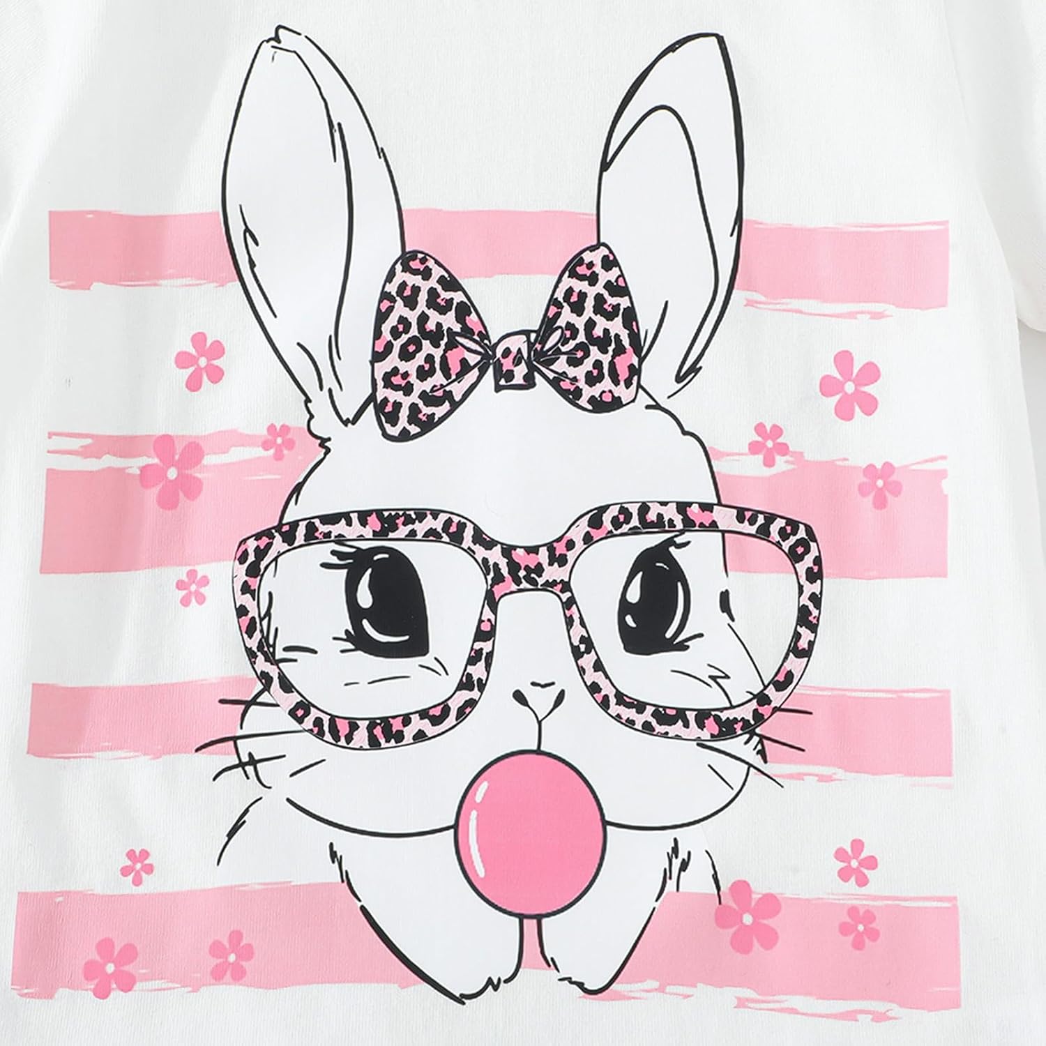 Detalle de Girls Bunny Shirts: 100% Cotton Short Sleeve Easter Tee for 2–7 Years