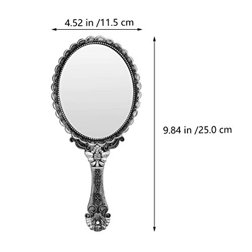 Detalle de SAFIGLE Vintage Handheld Mirror with Carved Pattern (9.84 x 4.53 in)