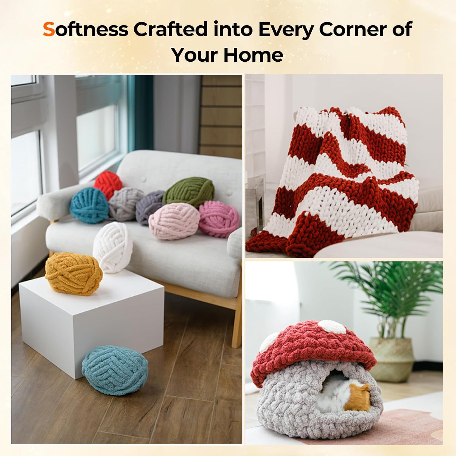 Thumbnail 6 de HouseABC jumbo chenille yarn, 8-pack