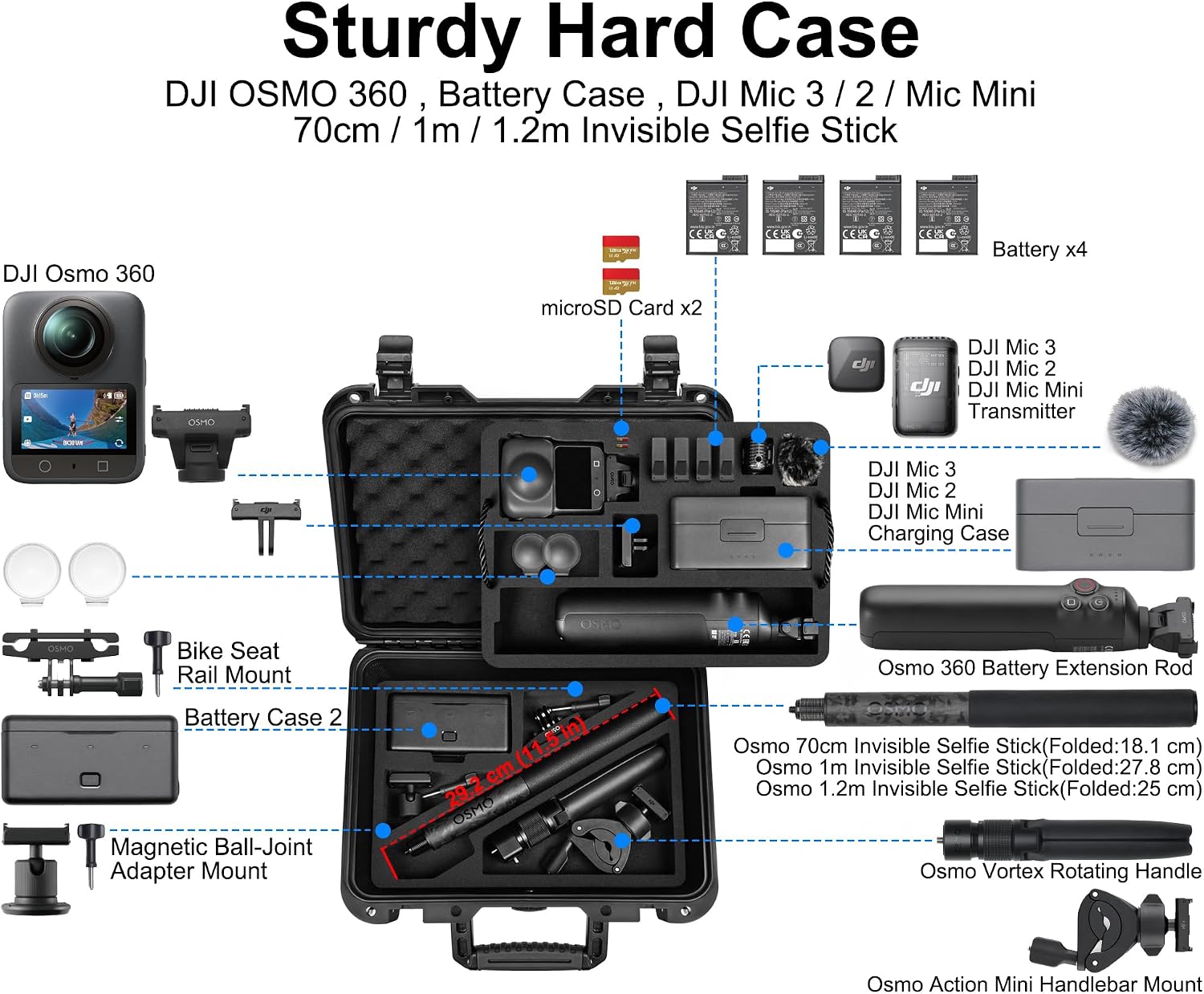 Thumbnail 1 de LEKUFEE Waterproof Hard Case for DJI Osmo 360