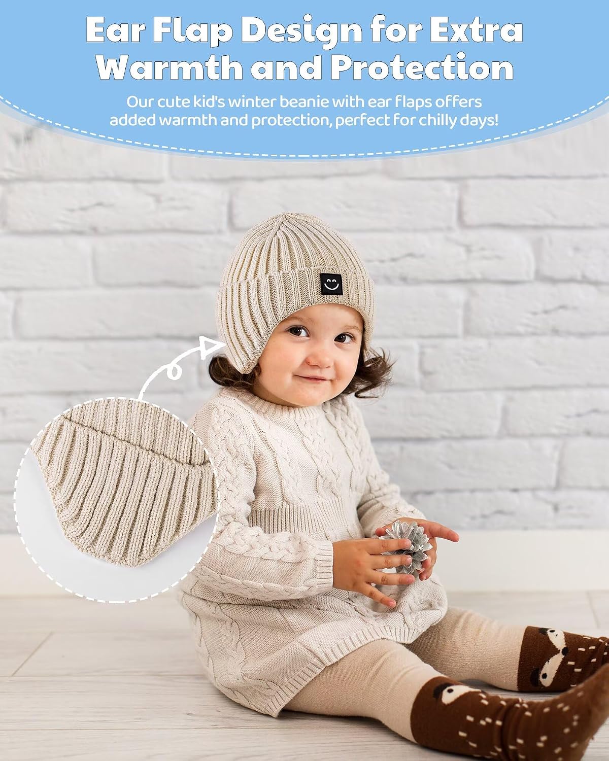 Detalle 2 de Alepo Baby Beanie Hats, 3-Pack