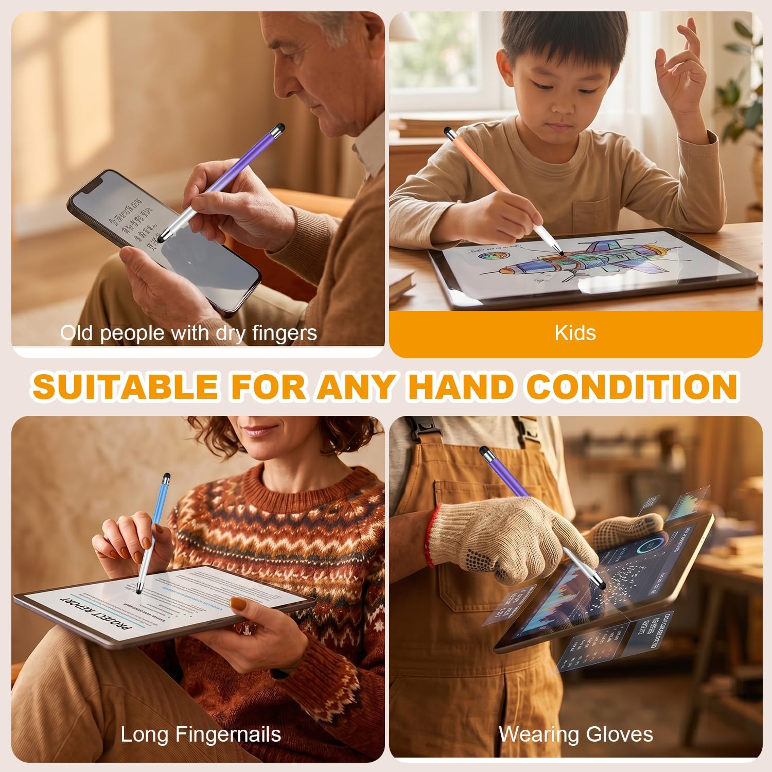 Detalle de Stylus (10 Pcs), 2-in-1 Stylus Pen for Touch Screen: High Precision, No Charging, All‑Screen Compatibility