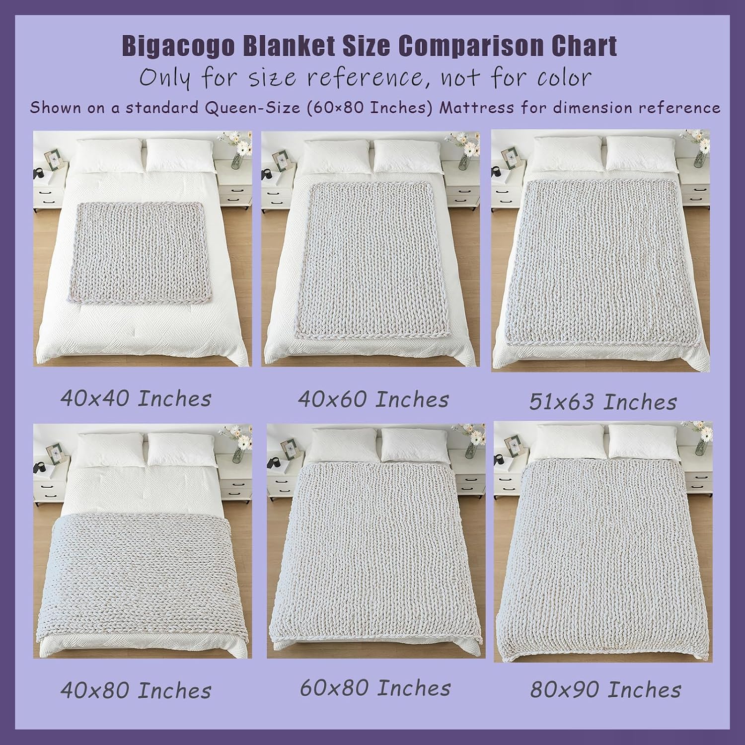 Thumbnail 4 de Bigacogo Chunky Knit Throw Blanket 40x60