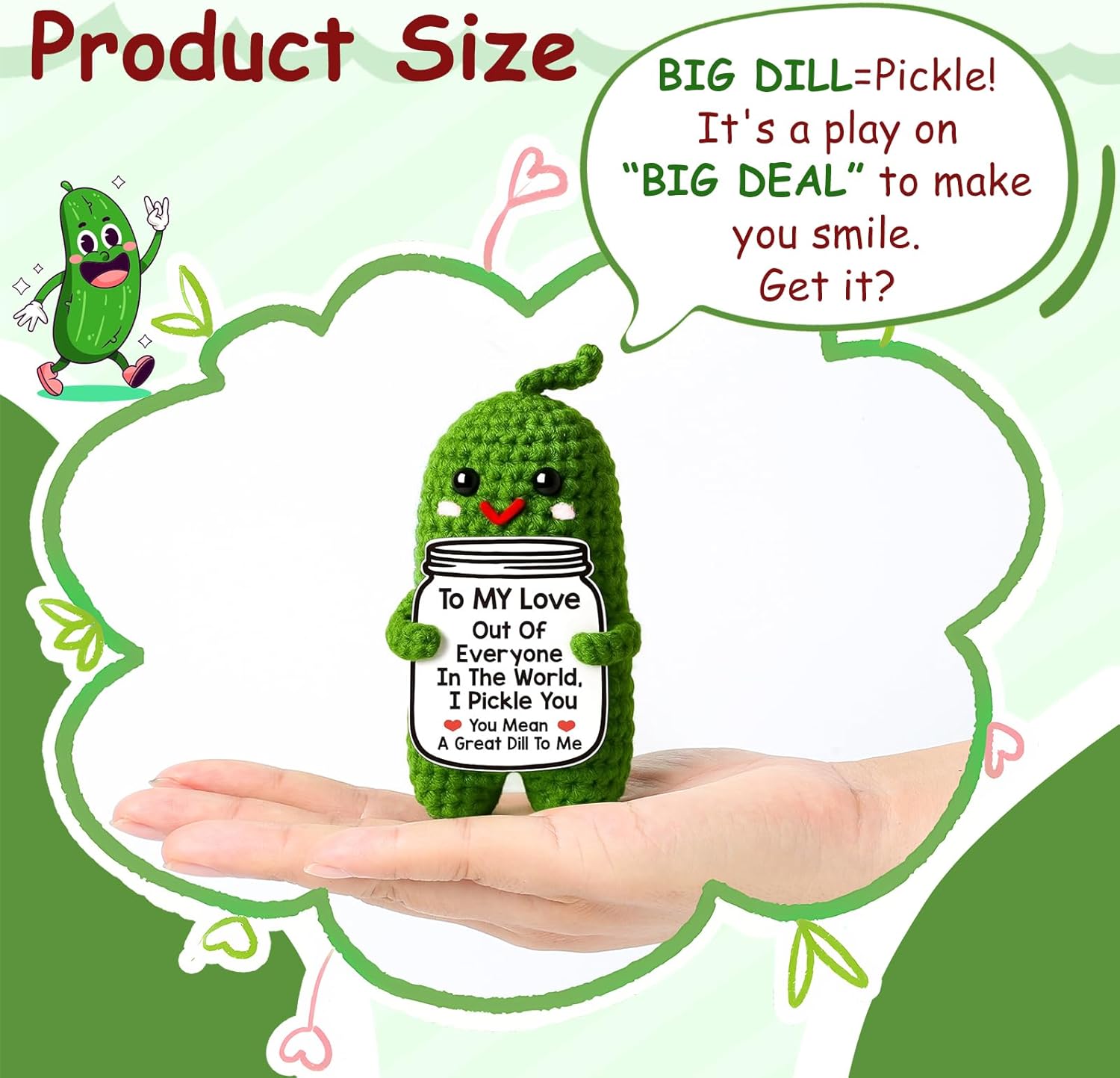 Thumbnail 3 de Crochet Pickle Valentine Gift