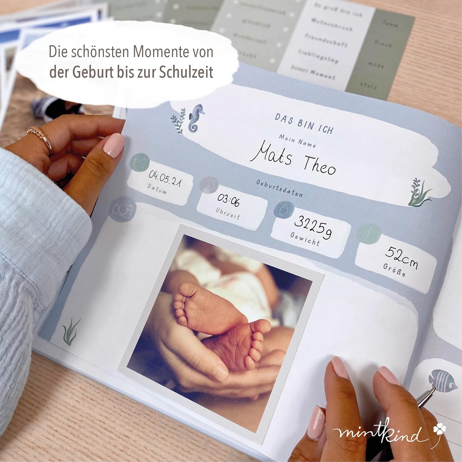 Thumbnail 3 de mintkind Erinnerungsalbum Kindheit Blau