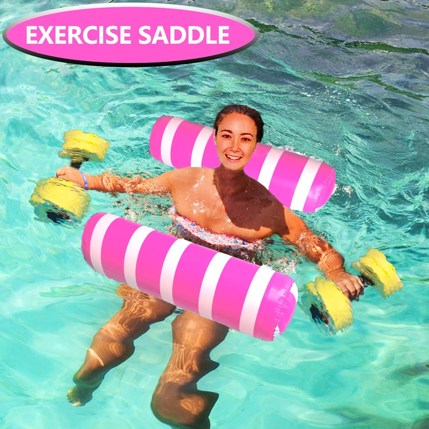 Thumbnail 3 de 5 Pack Inflatable Pool Floats Adult Size Water Hammock: 4-in-1 Multi-Purpose Lounge for Adults