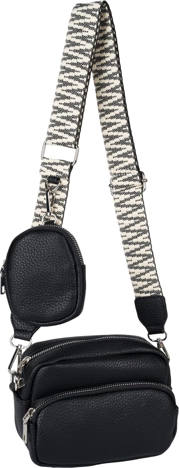 Detalle 2 de styleBREAKER Set di borse a tracolla da donna 2 pezzi – rettangolare e ovale, ecopelle tinta unica