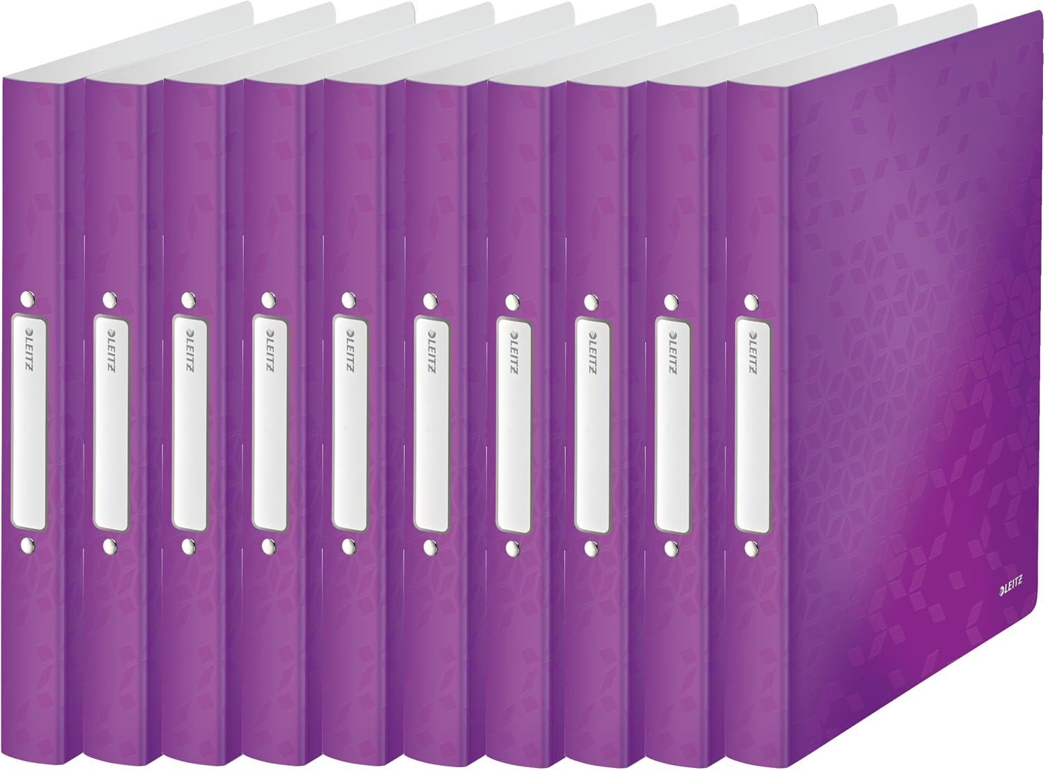 Leitz WOW Ringbuch DIN A4, 2-Ring, 25 mm, violett metallic – 10er Pack