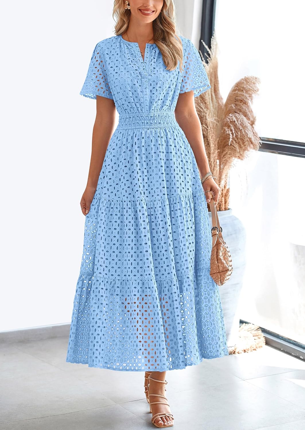 Thumbnail 4 de PRETTYGARDEN Eyelet Maxi Dress Summer 2026