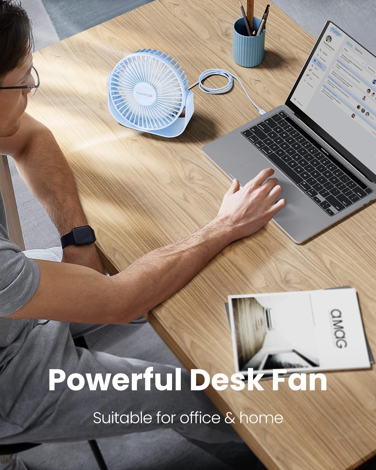 Detalle de Gaiatop USB Desk Fan 5.5 Inch Cooling