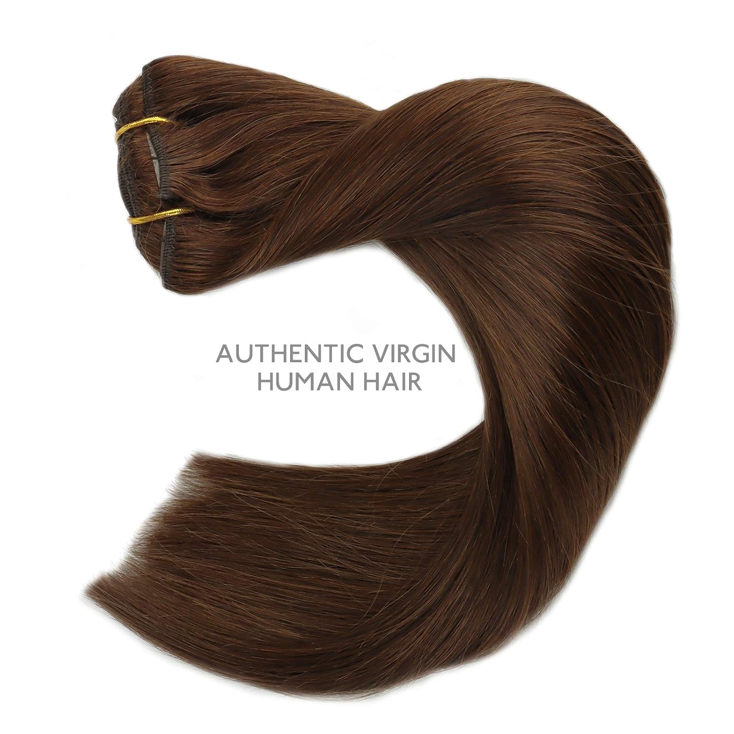 Thumbnail 6 de WENNALIFE Clip-in Echthaar Extensions, 45 cm / 18 Zoll, 7 Teile, 120 g – Schokoladenbraun