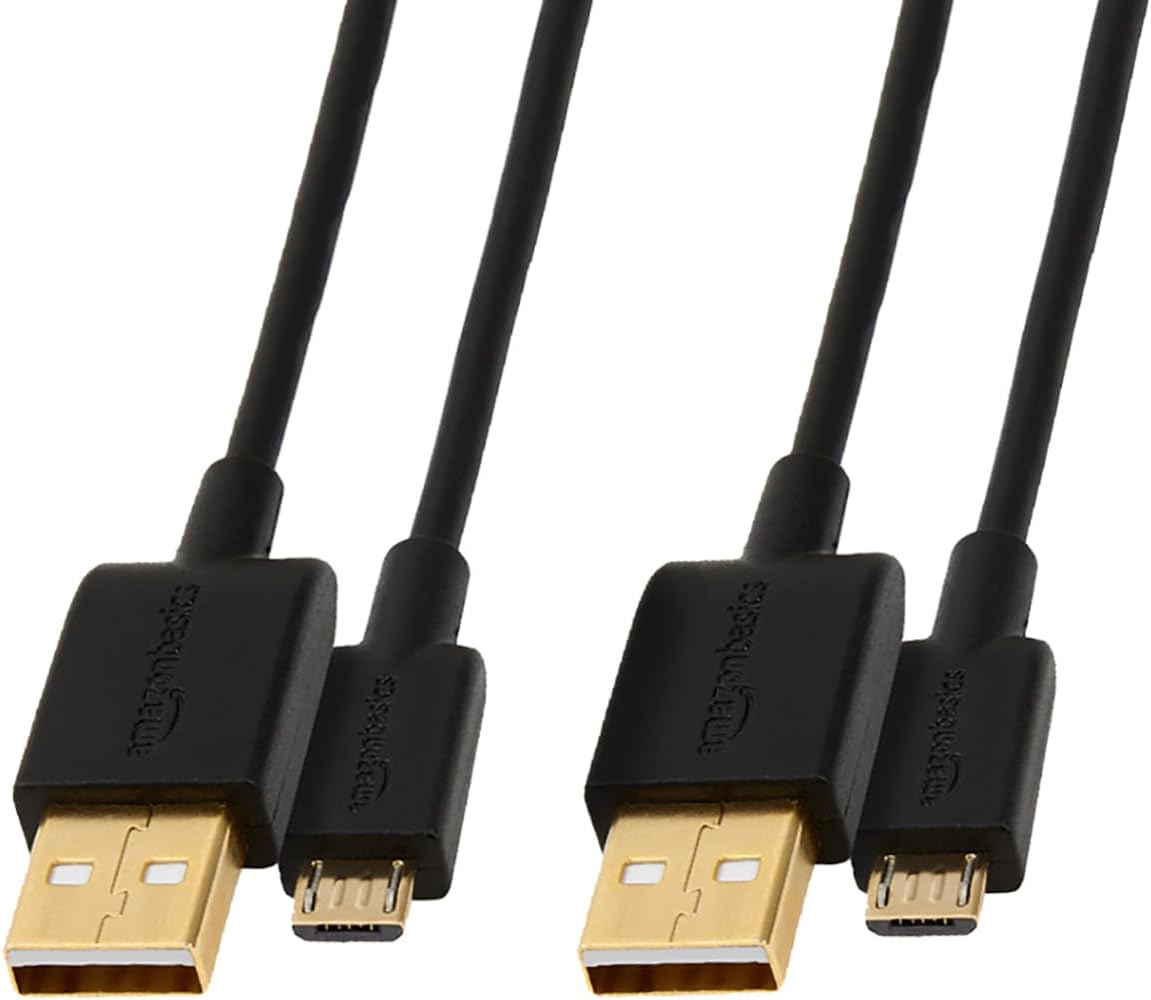 Detalle de Amazonベーシック 7KW8V4 マイクロUSBケーブル USB-A 2.0-Micro-B 0.9m 2本セット