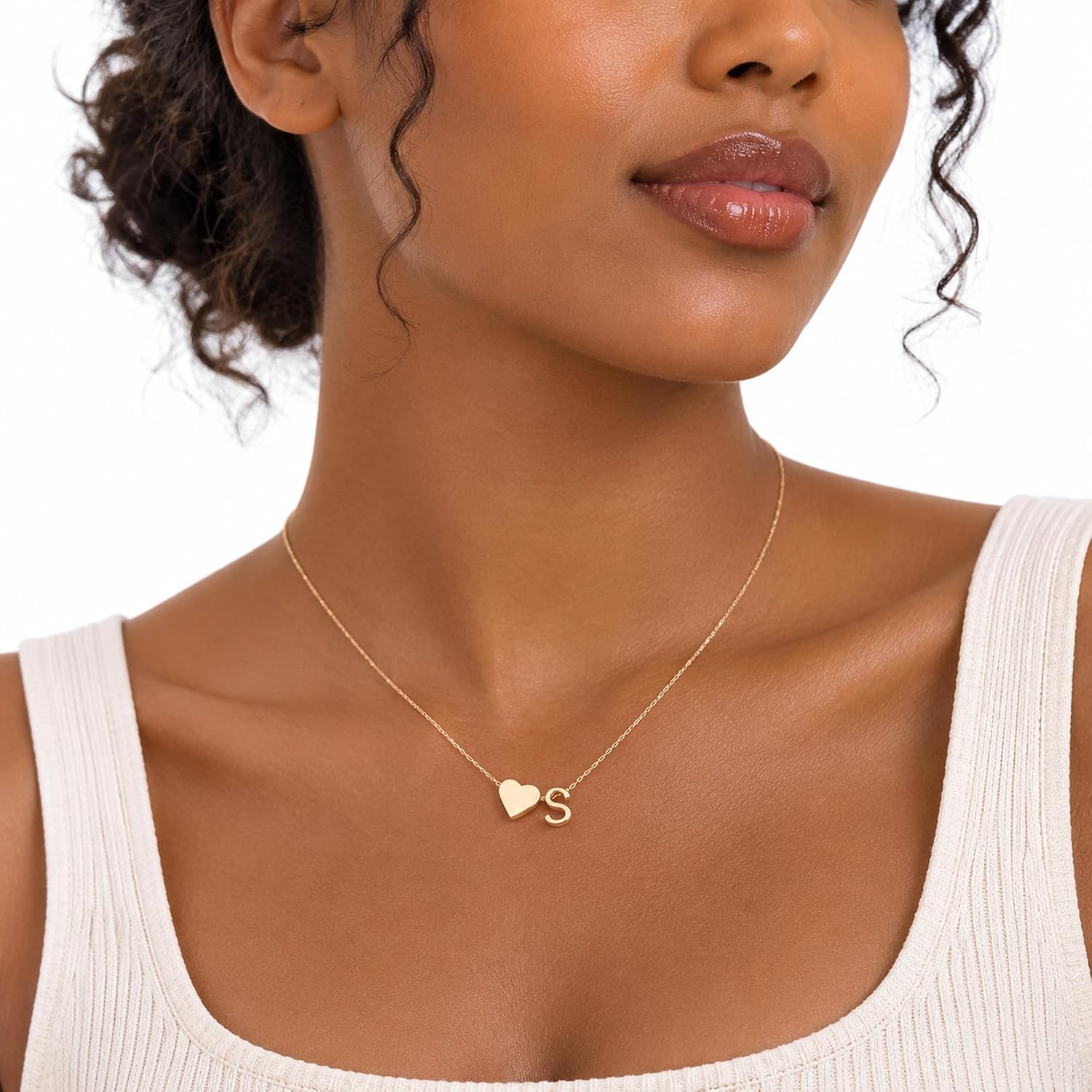 Detalle 2 de Turandoss Heart Initial Necklace 16"