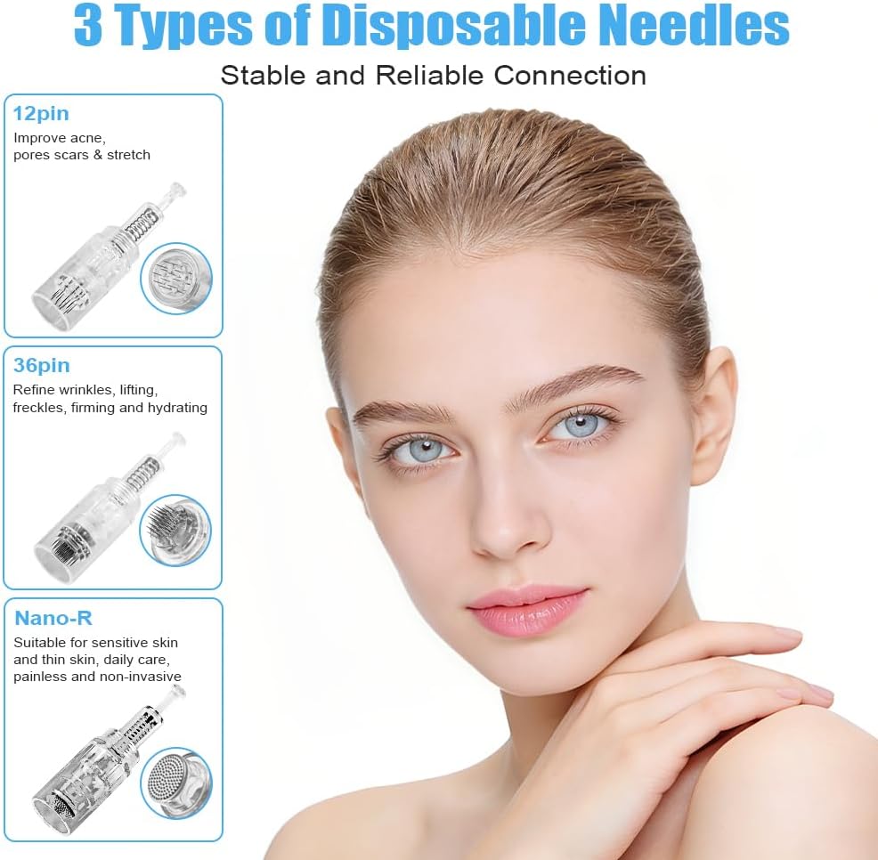 Detalle de Vicloon Round Nano Microneedling Cartridges, 15 Disposable Tips