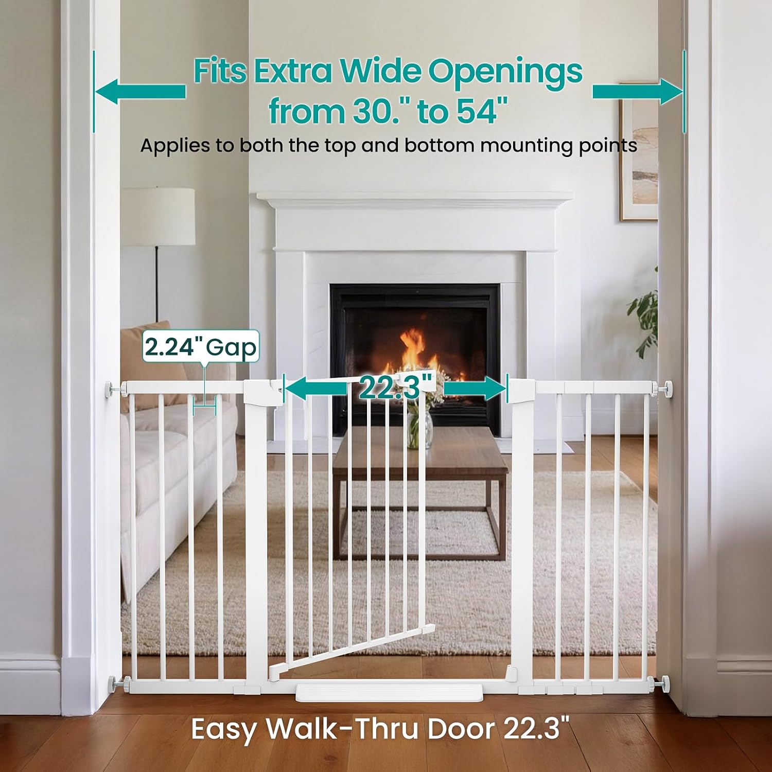Thumbnail 1 de Cumbor S7V2 Extra-Wide Baby Gate, 30–54-Inch, Auto-Close, Dual Lock