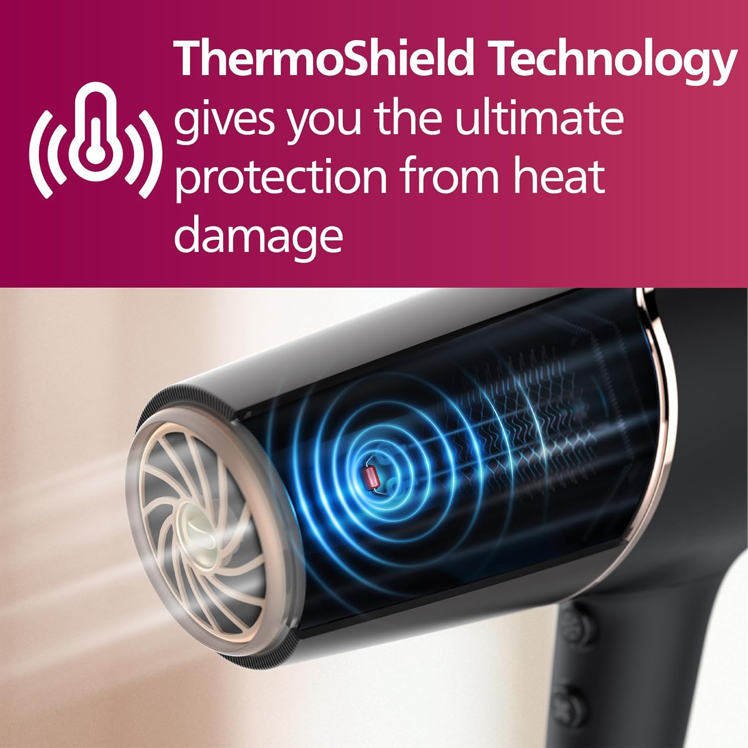Thumbnail 1 de Philips Hair Dryer 5000 Series BHD510/03 (ThermoShield, Ionic) – 2300W with nozzle and hair diffuser