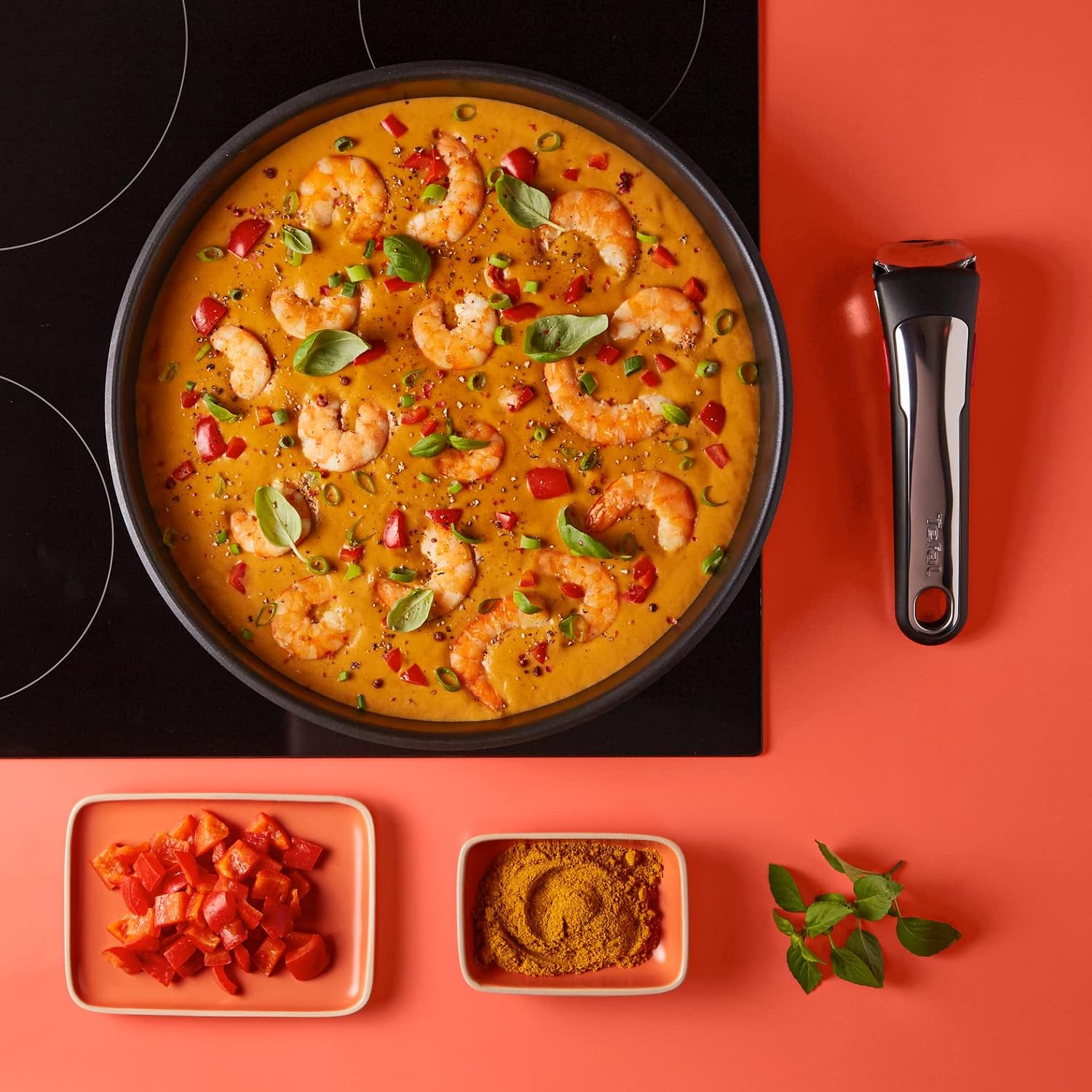 Detalle de TEFAL Ingenio Lot de 3 pièces (casseroles 16/20 cm + poignée amovible), empilable, acier inoxydable – Preference L9739302