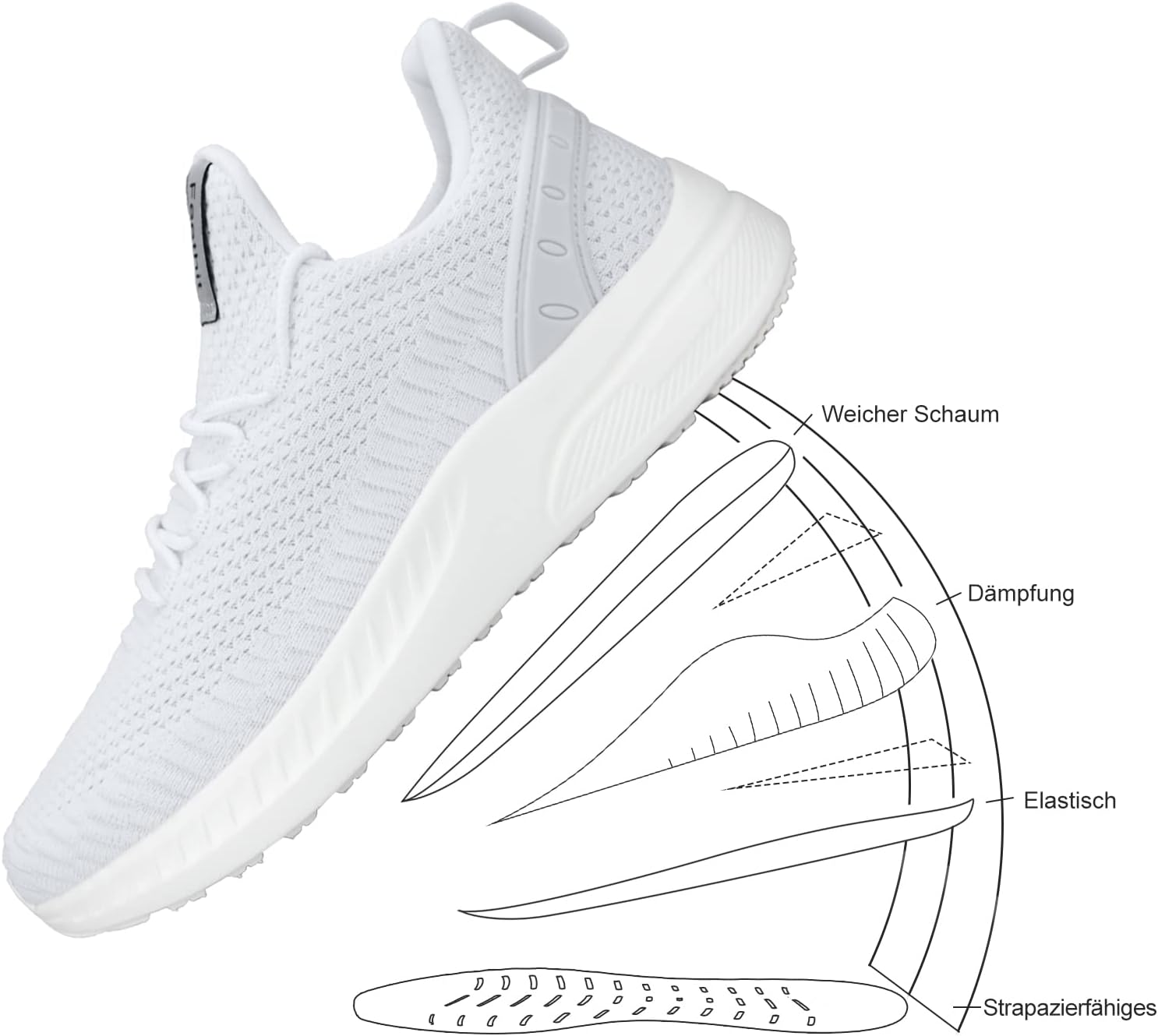 Thumbnail 4 de Feethit Donna: Scarpe da Corsa leggere, traspiranti e comode per camminata e jogging