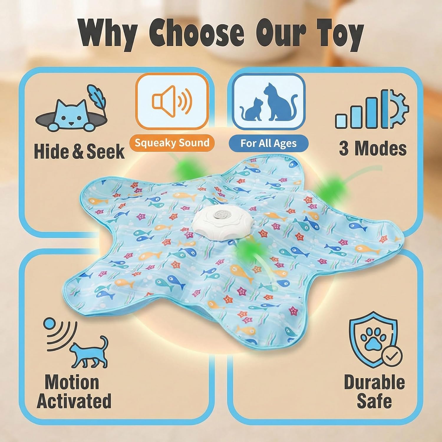 Detalle de Speedy Panther Interactive Cat Toy with Moving Feather
