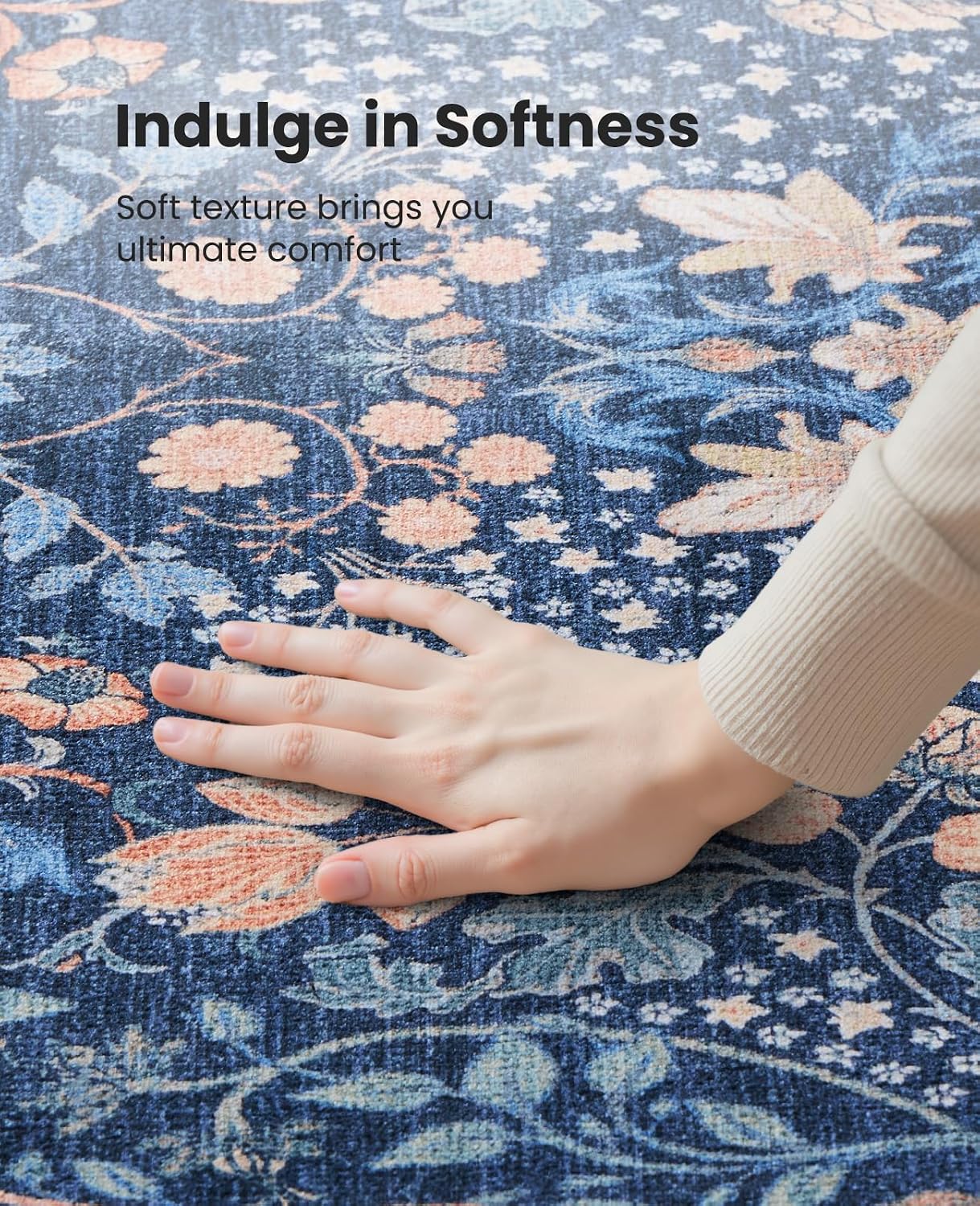 Thumbnail 4 de Area Rugs 8x10 Washable Floral Rug for Living Room