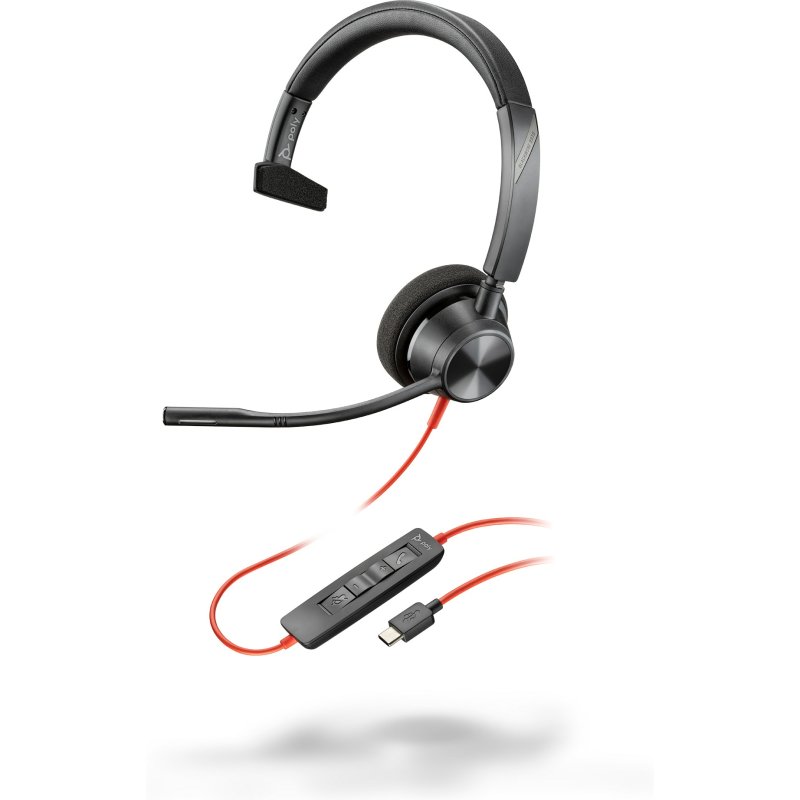 Detalle de Poly Blackwire 3310 Auriculares monoaurales USB-C + adaptador