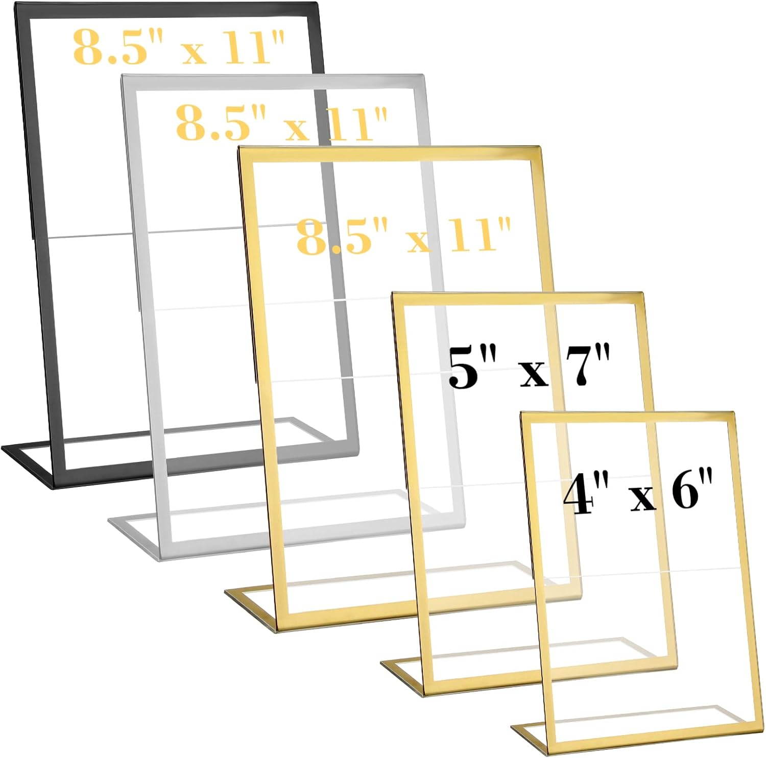Detalle de EHWINE 1108OSH24S12E Acrylic Sign Holders, 8.5 x 11, Silver, 12 Pack