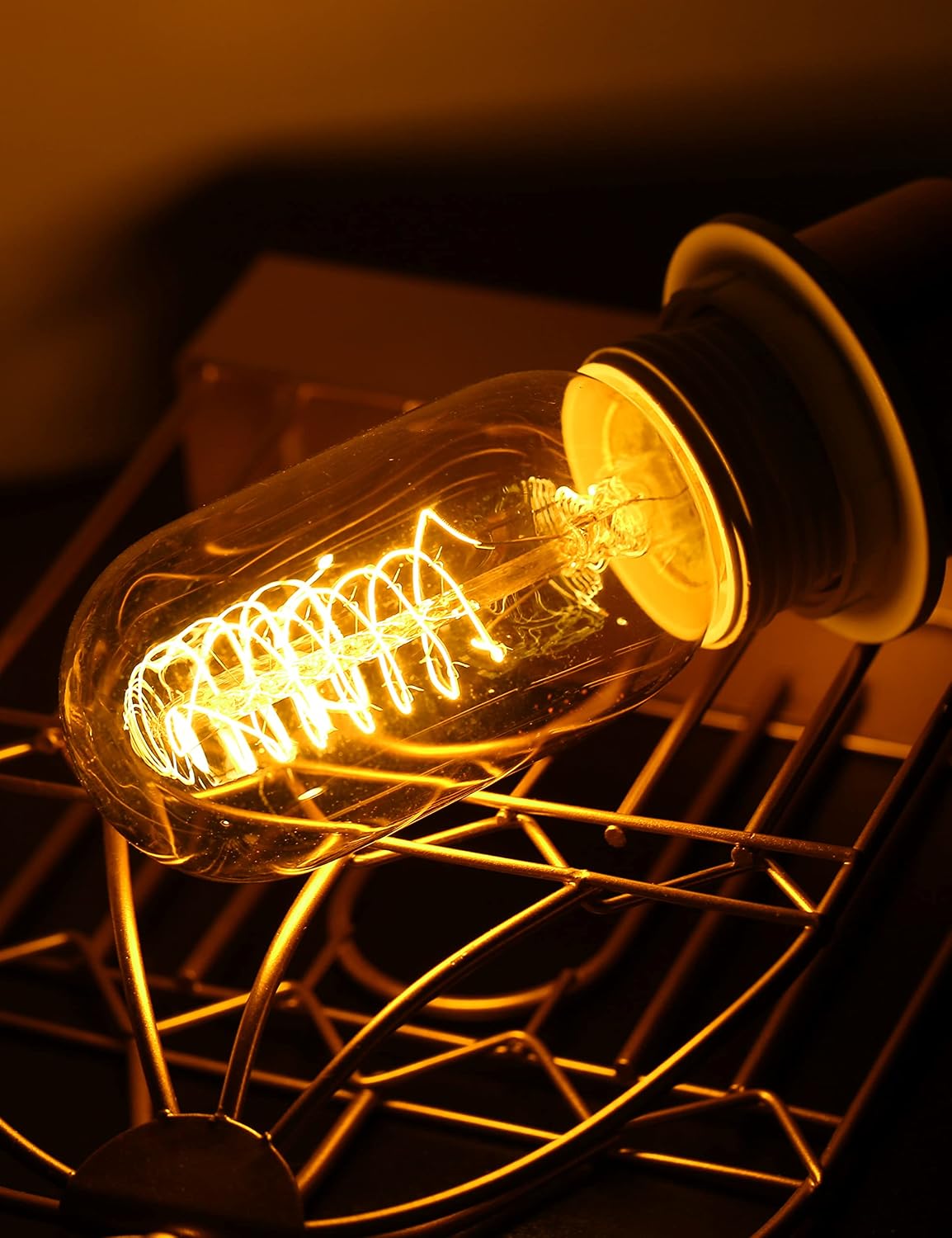 Detalle 2 de DORESshop DWS001RW40E26-4-2700K/ST19-5 T45 Incandescent Bulbs, 40W Amber Glass