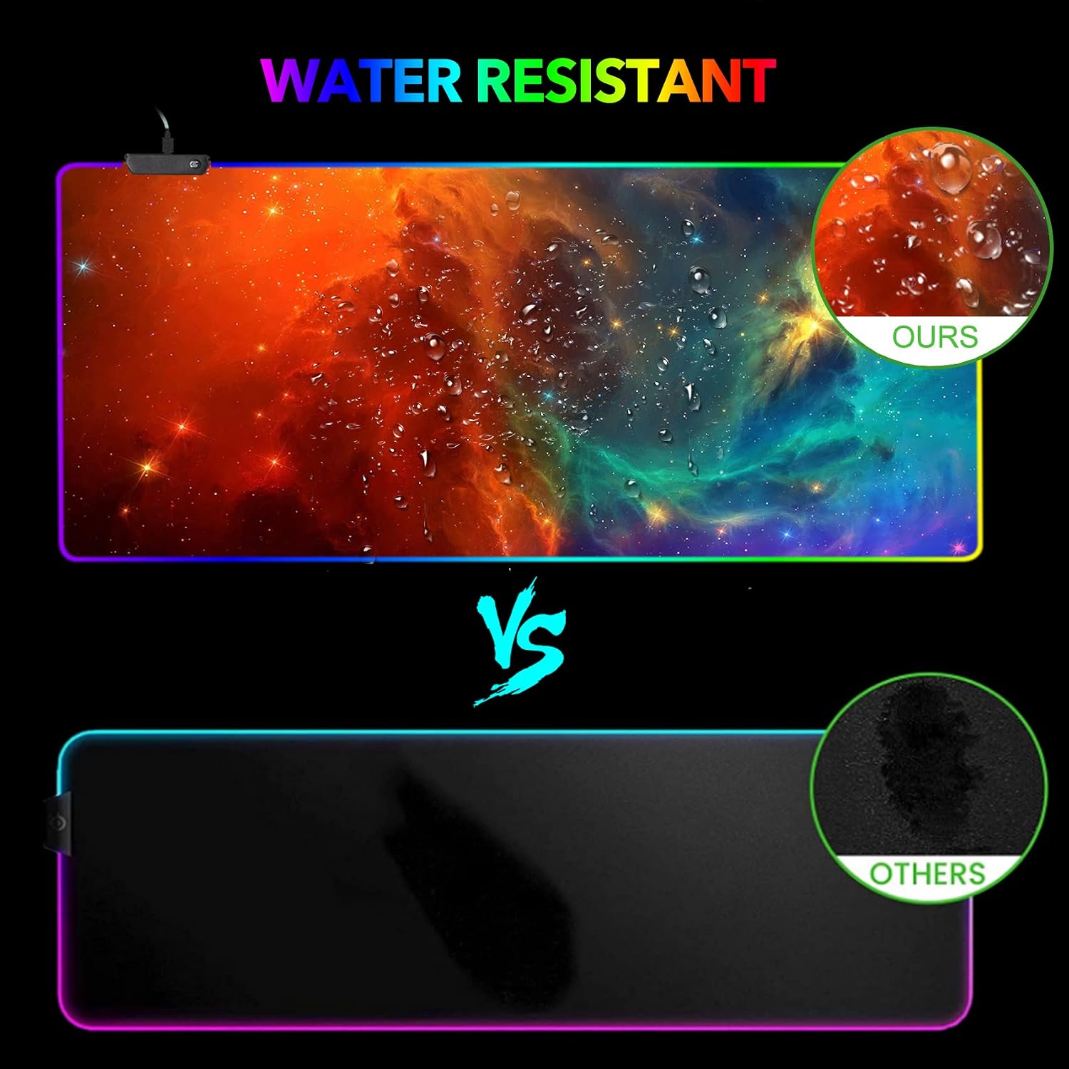 Thumbnail 5 de AIMSA Large RGB Gaming Mouse Pad, 35.4 x 15.8-Inch Galaxy Nebula Desk Mat