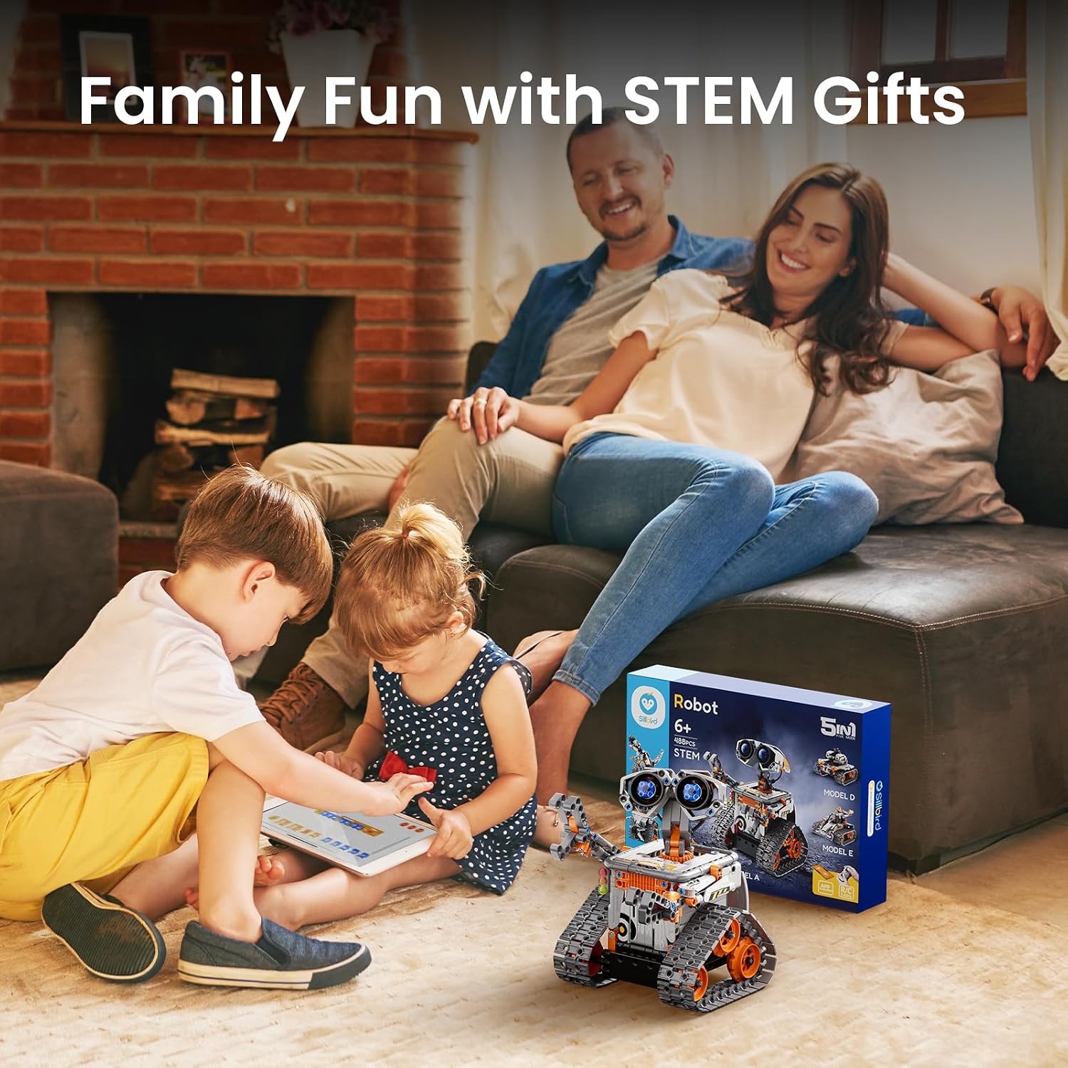 Thumbnail 1 de Sillbird 5-in-1 STEM Robot Building Kit for Ages 8–13: Remote & App‑Controlled Programmable Engineering Robot with 488 Pieces