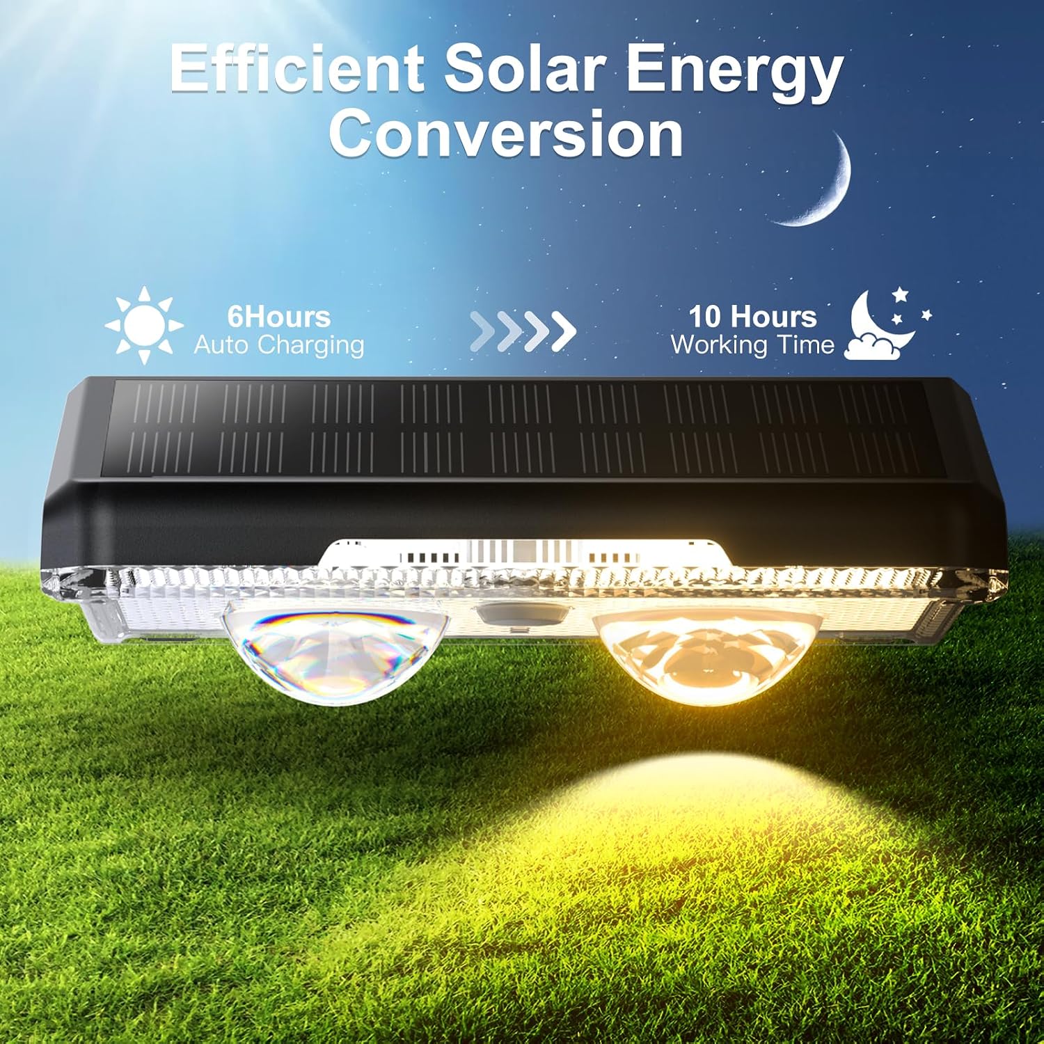 Detalle 2 de Quntis Outdoor Solar Wall Lights (4 Pack): 11 RGB Modes, IP64, Wireless, Battery-Powered Facade & Garden Lighting
