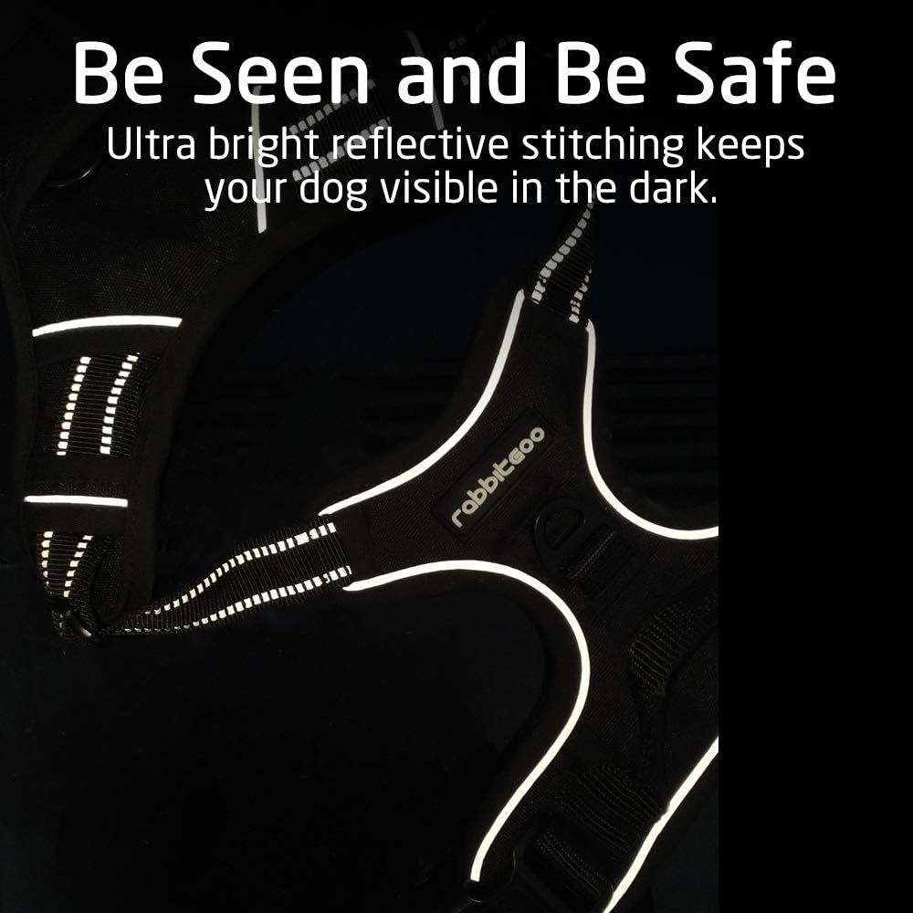 Thumbnail 6 de Rabbitgoo Harnais chien réglable gilet noir avec poignée et bandes réfléchissantes (taille XL)