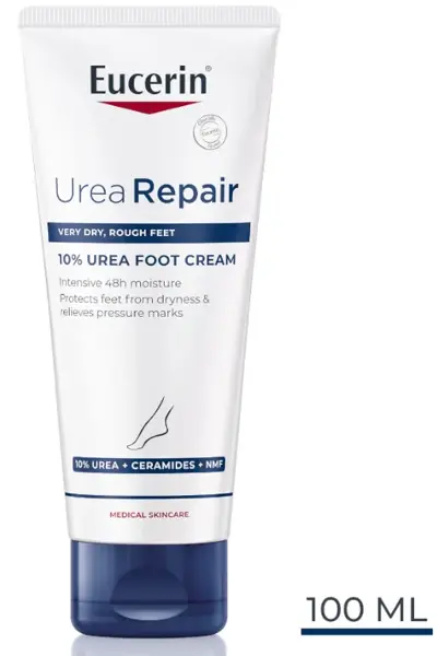 Detalle 2 de Eucerin UreaRepair Crema de Pies 10% Urea 3x100 ml – Pack ahorro para pies muy secos