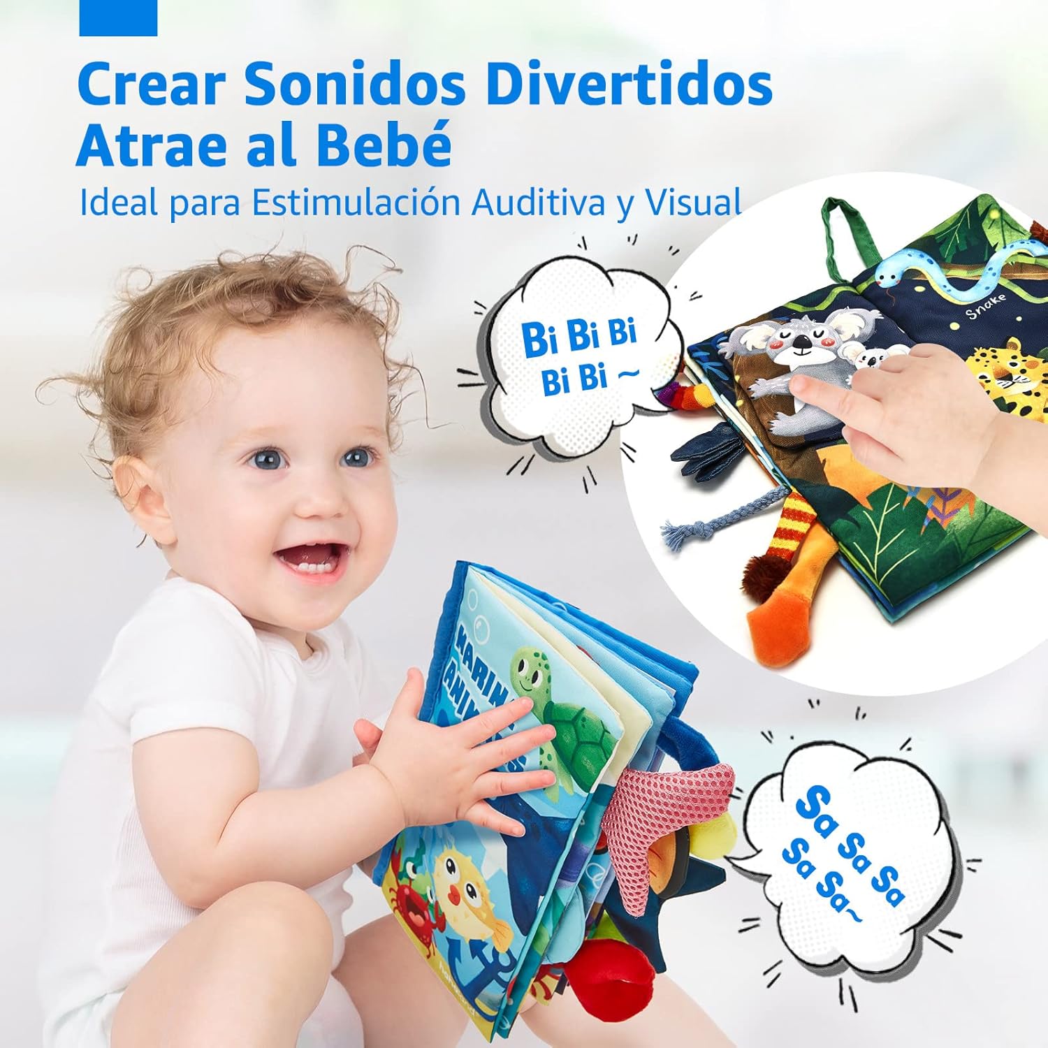 Detalle 2 de hahaland Libros de tela bebé 2 piezas