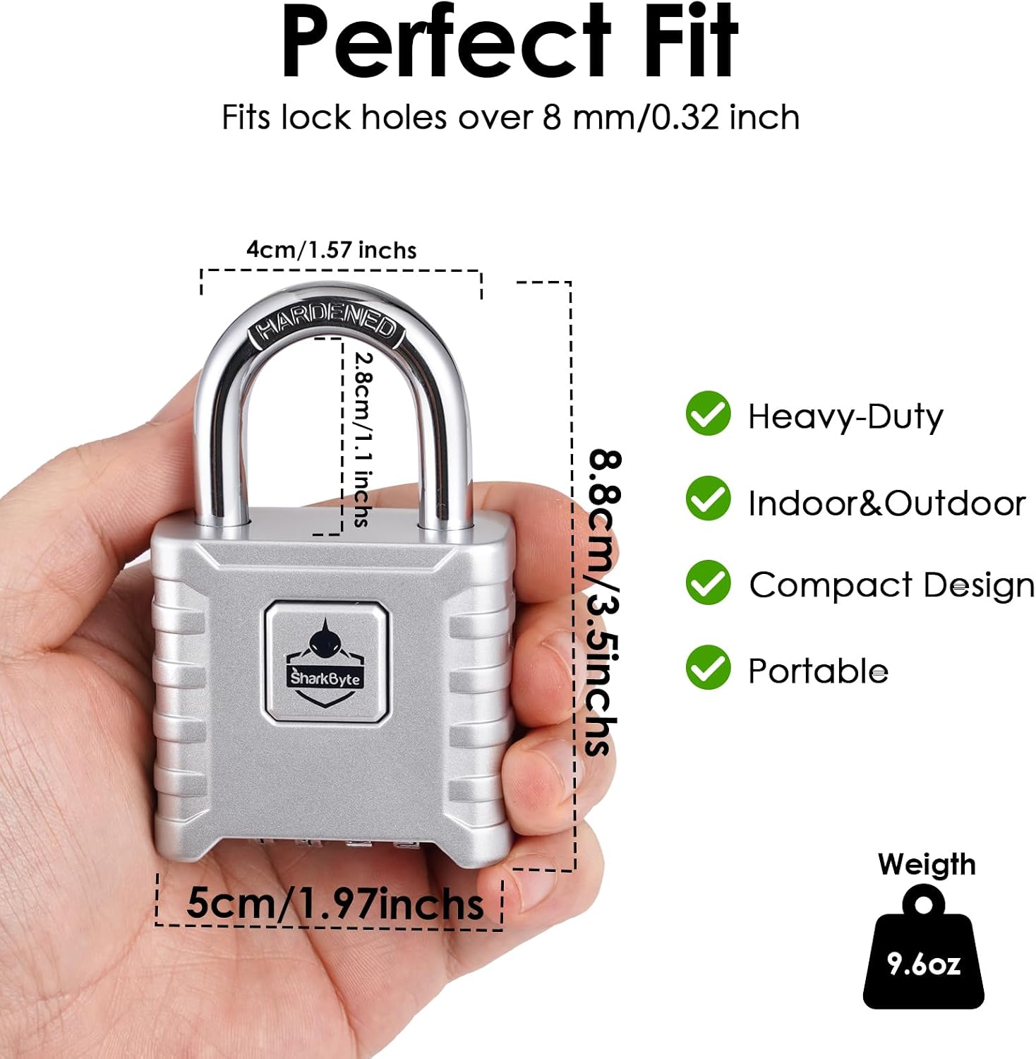 Detalle 2 de SharkByte 2 Pack Heavy Duty Padlocks 52mm 4-Digit Weatherproof 🔒