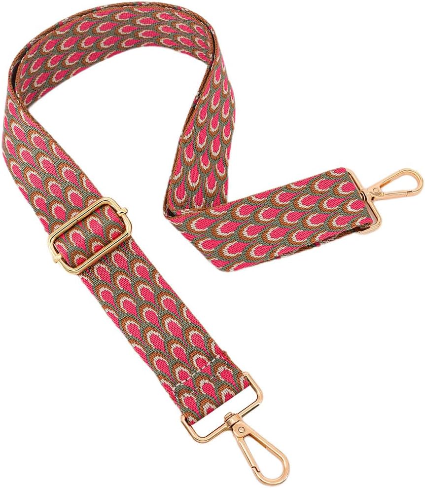 ROYGBCP Replacement Purse Strap: Adjustable Wide Canvas Crossbody Shoulder Strap for Women