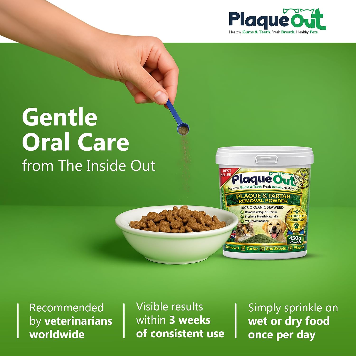 Thumbnail 3 de Plaque Out 450g Pot – 100% Natural Seaweed Dental Powder for Dogs & Cats