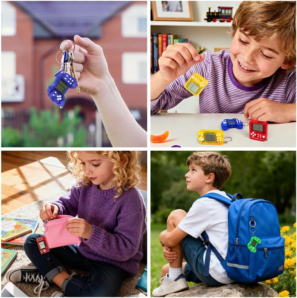 Thumbnail 6 de Vicloon 12Pcs Video Game Party Bag Fillers – Retro Handheld Keychains for Kids