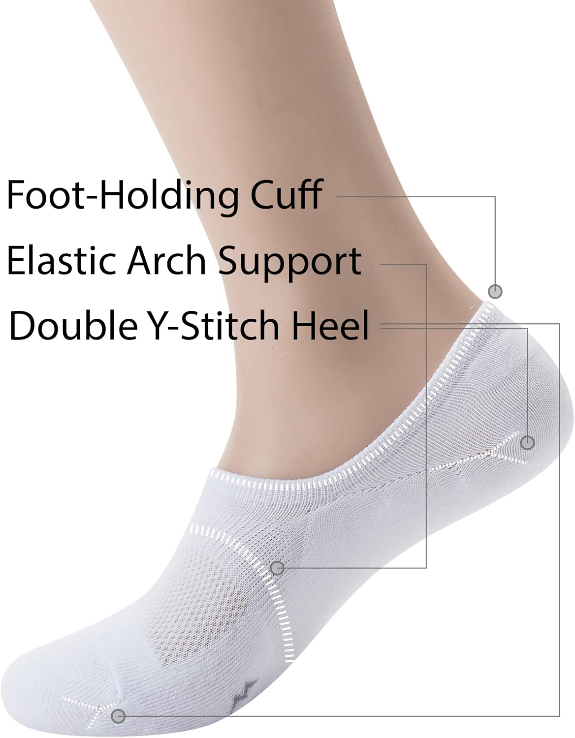 Thumbnail 4 de Pro Mountain No Show Socks with Wide Toe Box (Unisex) for Health & Bunion Support, Cotton Cushion Footies (Size S–X-Large)