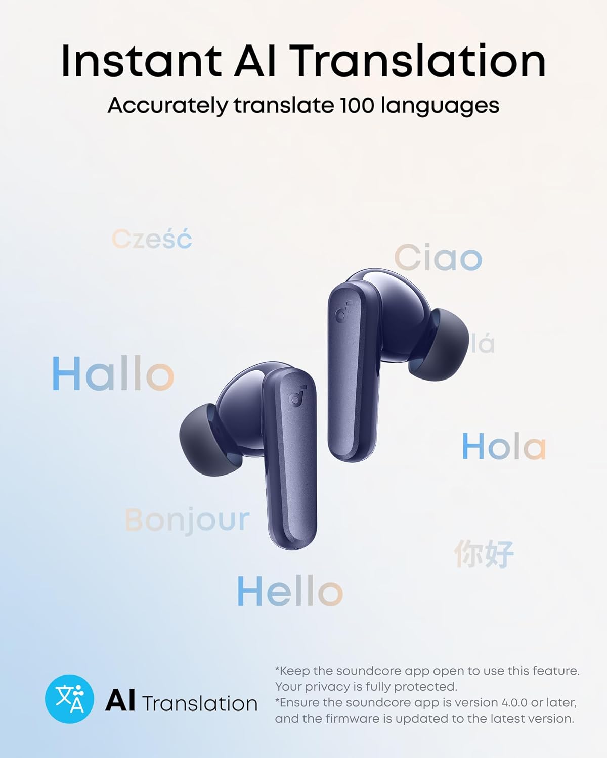 Detalle 2 de Soundcore by Anker P20i True Wireless Earbuds (Bluetooth 5.3, IPX5, 30H playback)