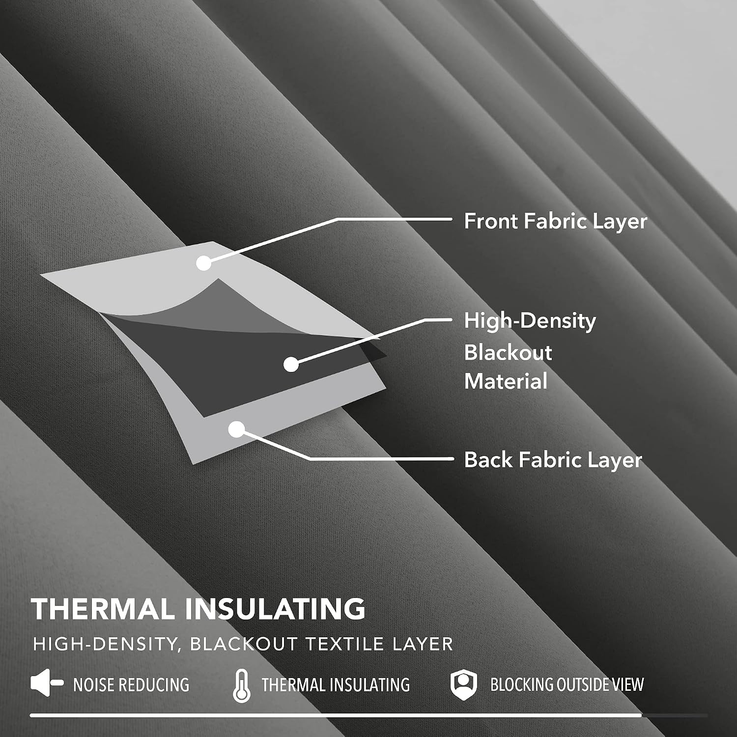 Thumbnail 4 de Deconovo Super Soft Pencil Pleat Curtains 66×63 Inch 🏠