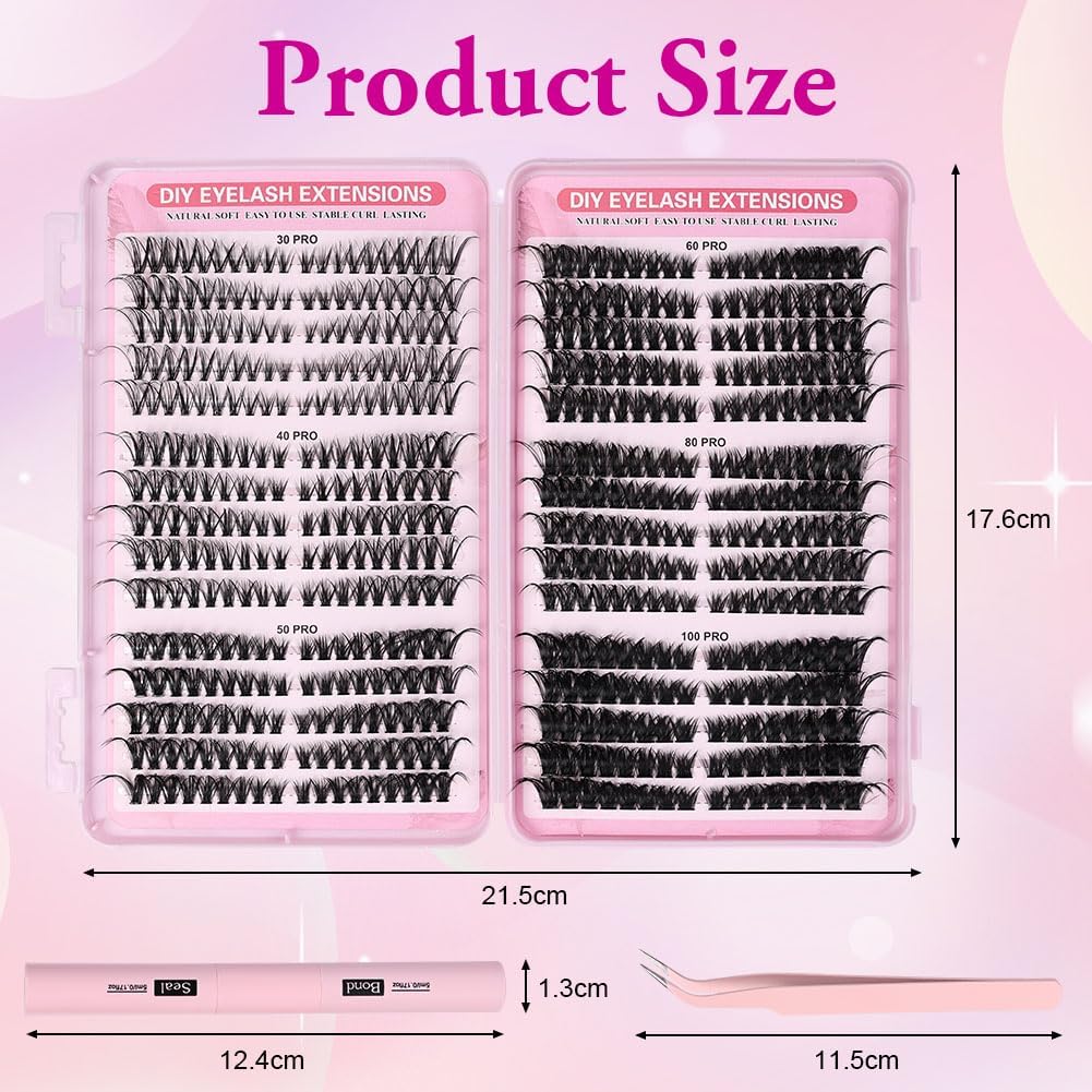 Thumbnail 1 de AOMIG Cat Eye individuele wimperextensions, 540 clusters van 8–16 mm