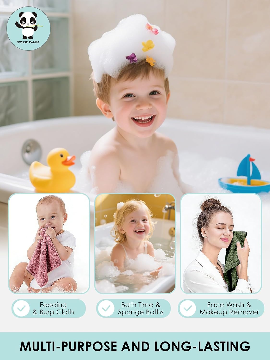 Thumbnail 6 de HIPHOP PANDA Baby Washcloths, 6-Pack