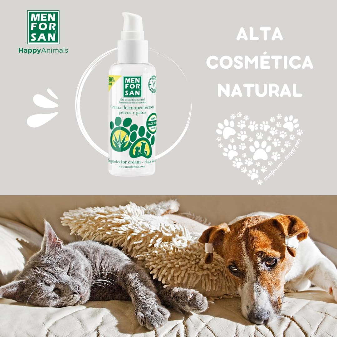 Detalle 2 de MENFORSAN Crema Idratante Dermoprotettiva per Cani e Gatti 60ml con Aloe Vera Biologica