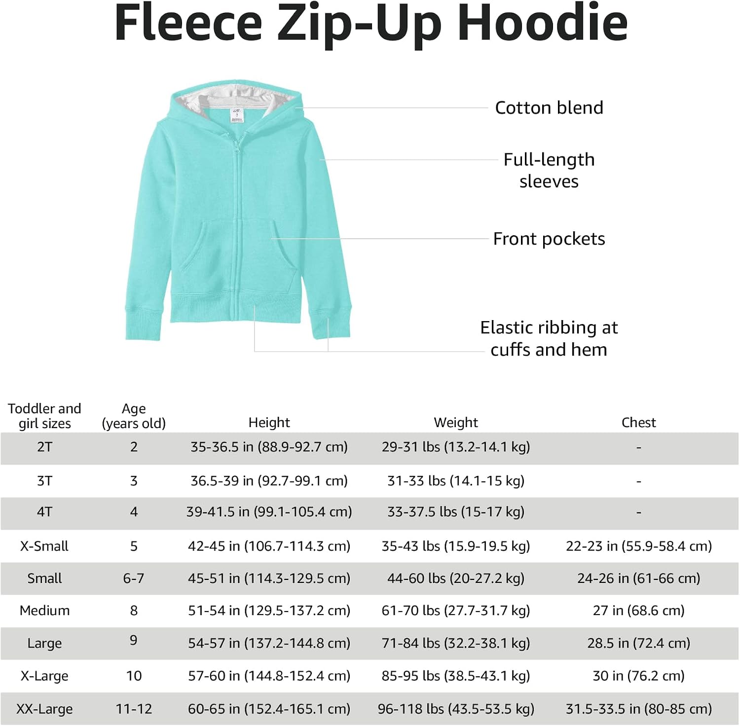 Thumbnail 2 de Amazon Essentials Mädchen Fleece-Kapuzenpullover