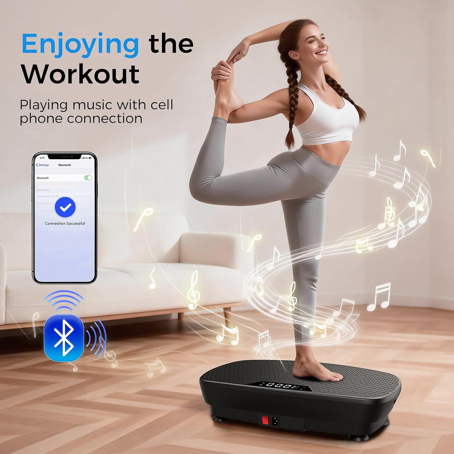 Detalle de AoraPulse Vibration Plate Exercise Machine Review