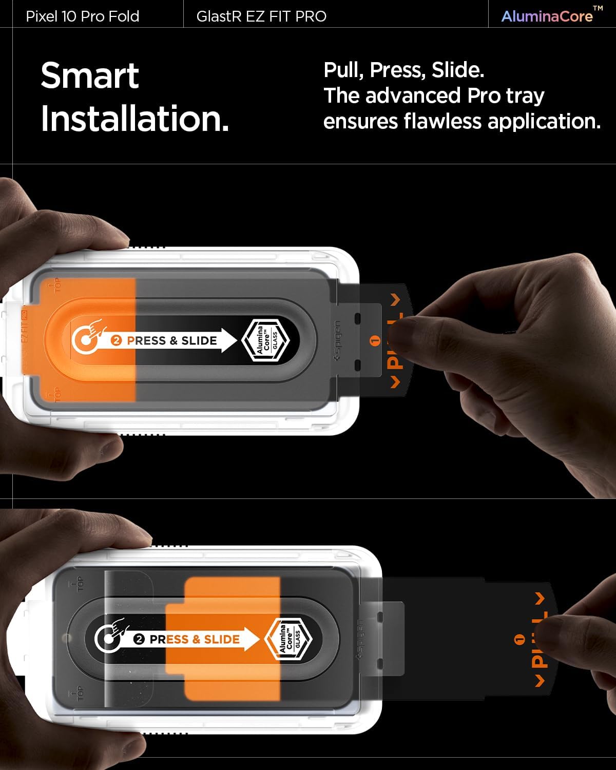 Thumbnail 4 de Spigen Glas.tR EZ Fit Pro — Verre trempé pour Google Pixel 10 Pro Fold, 2 pièces