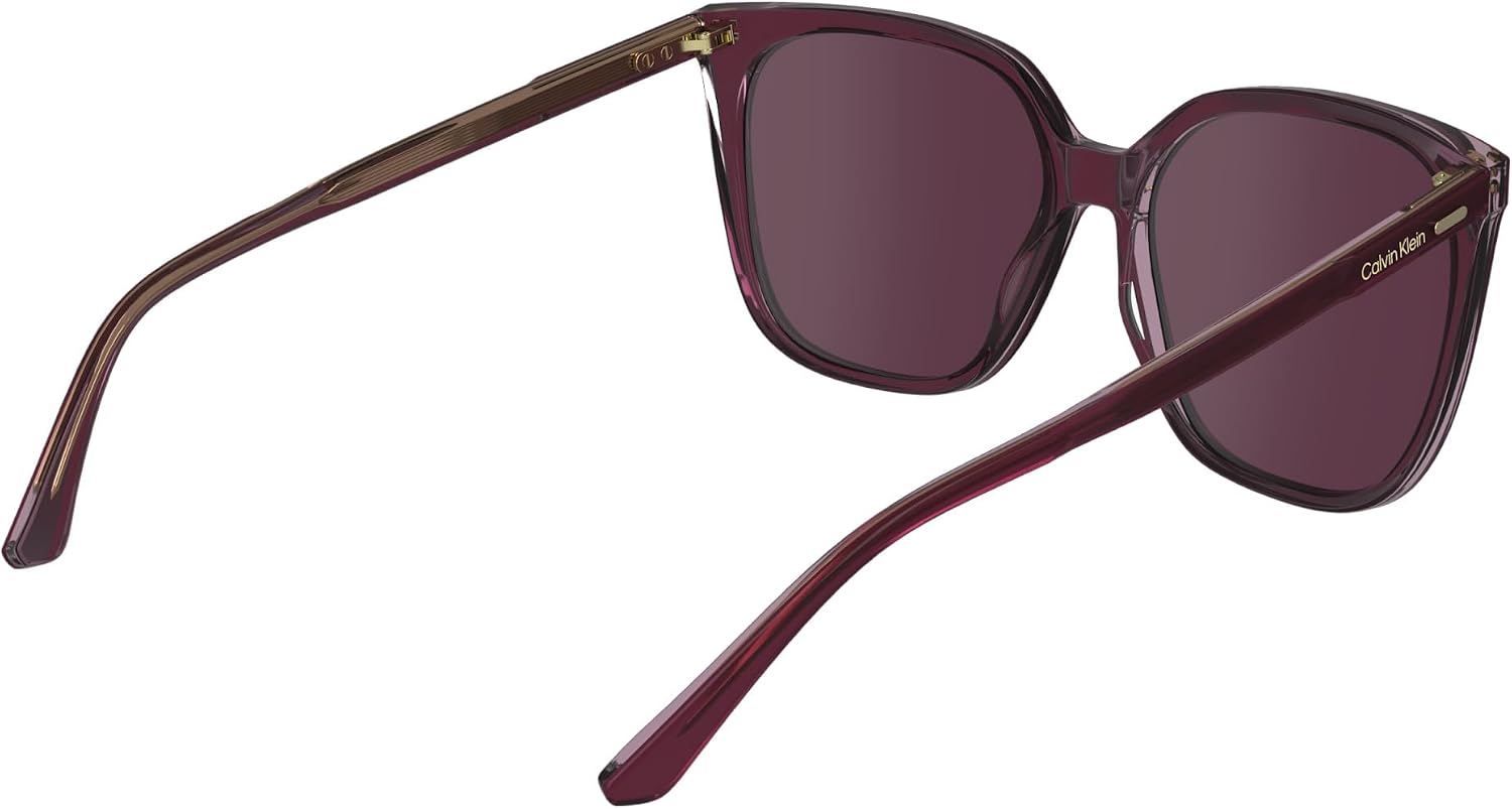 Detalle 2 de Calvin Klein Damen-Sonnenbrille aus Acetat – rechteckige Form, verstellbare Bügel und RX-tauglich