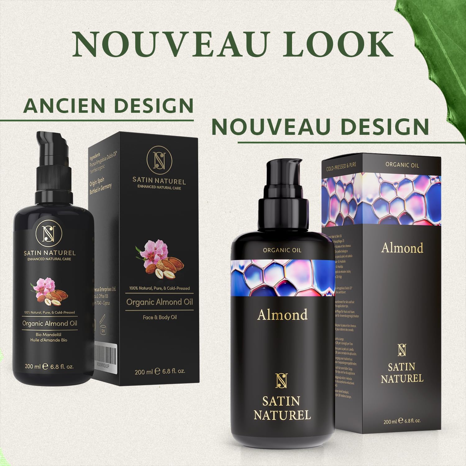 Detalle de Huile Amande Douce Bio 200 ml (100 % pure, pressée à froid) pour corps, cheveux et massage