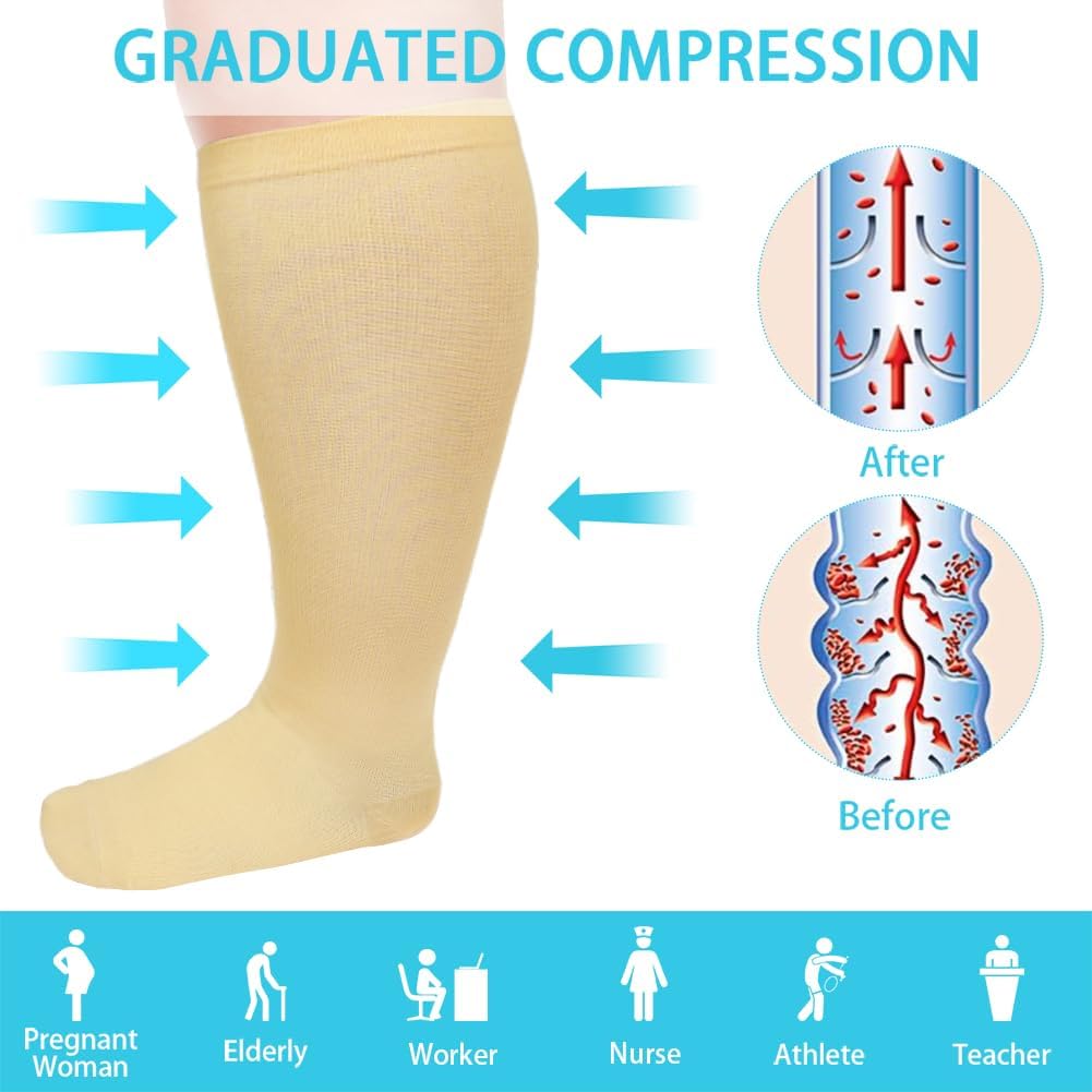 Detalle de AOOWU Kompressionsstrümpfe – 10–15 mmHg/20–30 mmHg für Sport, Alltag und Reisen